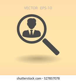 buscar el icono de contacto. ilustración vectorial