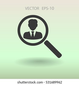 buscar el icono de contacto. ilustración vectorial