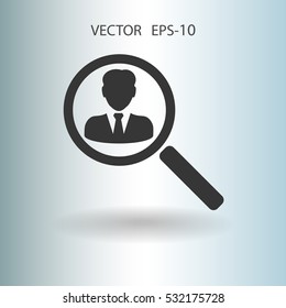 buscar el icono de contacto. ilustración vectorial