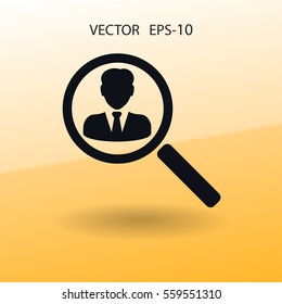buscar el icono de contacto. ilustración vectorial