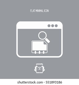Find contact on computer - Vector flat icon