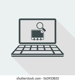Find contact on computer - Vector flat icon