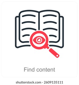 Find Content and discover icon concept
