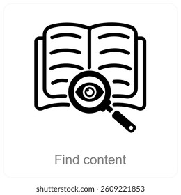 Find Content and discover icon concept