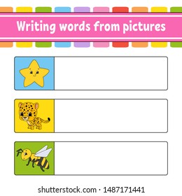Find the correct answer. Draw a line. Learning words. Education developing worksheet. Activity page for study English. Game for children. Funny character. Isolated vector illustration. Cartoon style.