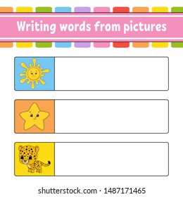 Find the correct answer. Draw a line. Learning words. Education developing worksheet. Activity page for study English. Game for children. Funny character. Isolated vector illustration. Cartoon style.