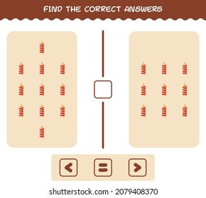 Find the correct answers of cartoon christmas candle. Searching and Counting game. Educational game for pre shool years kids and toddlers