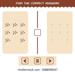 Find the correct answers of cartoon christmas. Searching and Counting game. Educational game for pre shool years kids and toddlers