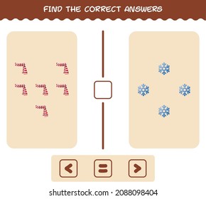 Find the correct answers of cartoon christmas. Searching and Counting game. Educational game for pre shool years kids and toddlers