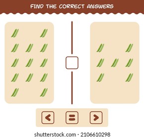 Find the correct answers of cartoon green pea. Searching and Counting game. Educational game for pre shool years kids and toddlers