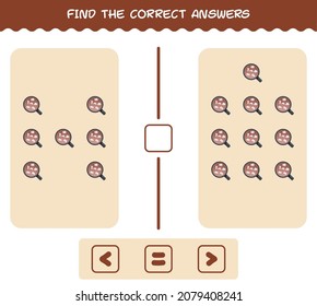 Find the correct answers of cartoon hot chocolate. Searching and Counting game. Educational game for pre shool years kids and toddlers