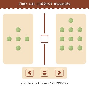 Find the correct answers of cartoon melon. Searching and Counting game. Educational game for pre shool years kids and toddlers