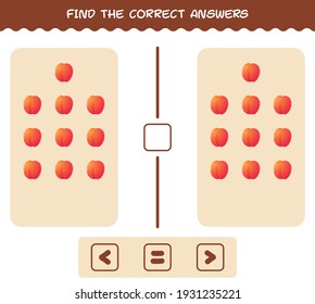 Find the correct answers of cartoon nectarine. Searching and Counting game. Educational game for pre shool years kids and toddlers