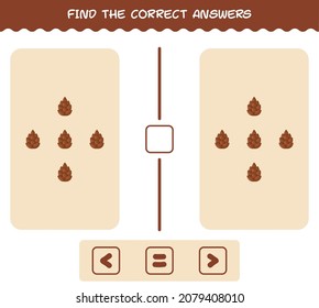 Find the correct answers of cartoon pine cone. Searching and Counting game. Educational game for pre shool years kids and toddlers