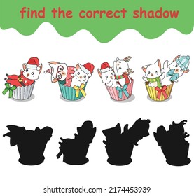 encontrar la sombra correcta de gatos adorables dentro de la torta de taza