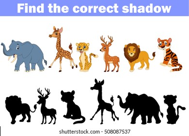 Find the correct shadow africa animals 