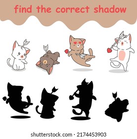 find the correct shadow of cat with arrow characters