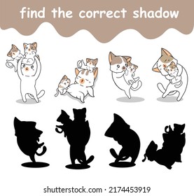 find the correct shadow of cat and babies