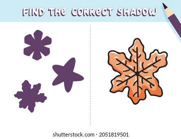 Find the correct shadow. Cute Christmas cookies . Educational game for kids. Collection of children's games. Vector illustration in cartoon style