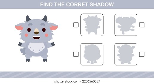 find the correct shadow of cute sheep,educational game for kids age 5 and 10 Year Old