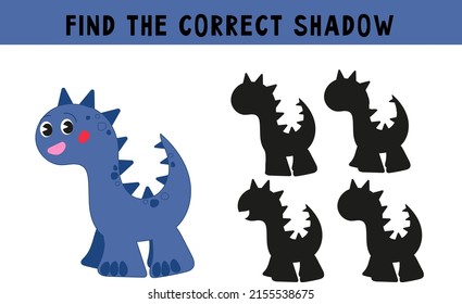 Find the correct shadow, Dino, education game for children