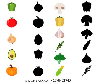 Find the correct shadow, education game for children vegetables