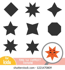 Find the correct shadow, education game for children, Star