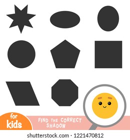 Find the correct shadow, education game for children, Circle