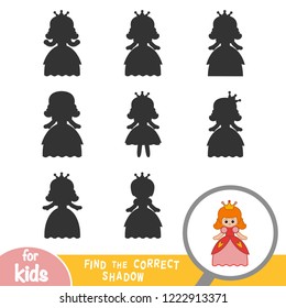 Find the correct shadow, education game for children, Princess