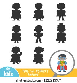 Find the correct shadow, education game for children, Superhero
