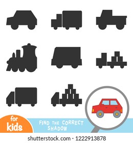 Find the correct shadow, education game for children, Car