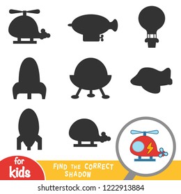Find the correct shadow, education game for children, Helicopter