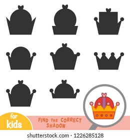Find the correct shadow, education game for children, Crown
