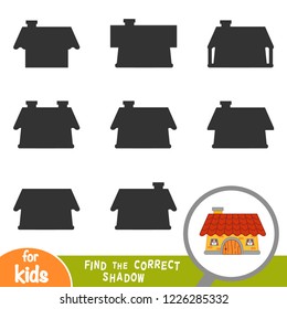 Find the correct shadow, education game for children, House