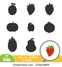 Find the correct shadow, education game for children, Strawberry