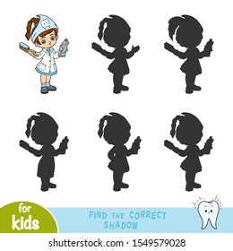 Find the correct shadow, education game for children, Dentist girl