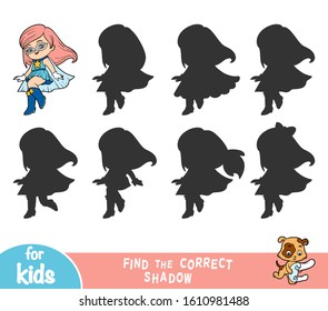Find the correct shadow, education game for children, Super hero girl