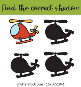 Find the correct shadow, education game for children. Airplane