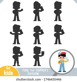 Find the correct shadow, education game for children, Courier and a box