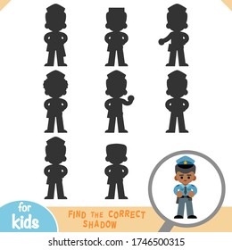 Find the correct shadow, education game for children, Police officer