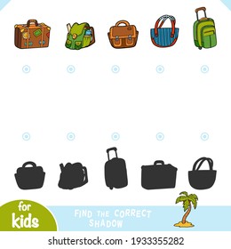 Encuentra la sombra correcta, juego educativo para niños. Juego de caricaturas