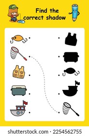Find the correct shadow education game for children vector illustration