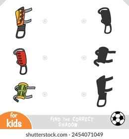 Find the correct shadow, education game for children, set of football Shin Guards