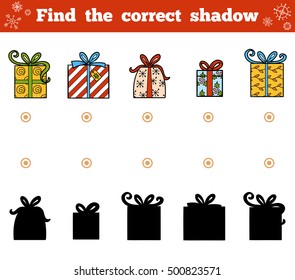 Find the correct shadow, education game for children. Christmas gifts