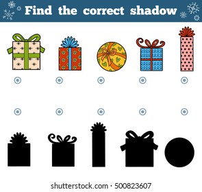 Find the correct shadow, education game for children. Christmas gifts