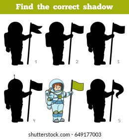 Find the correct shadow, education game for children, Astronaut