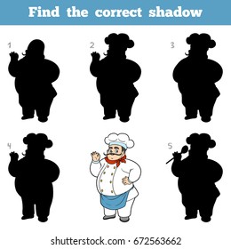 Find the correct shadow, education game for children, Chef