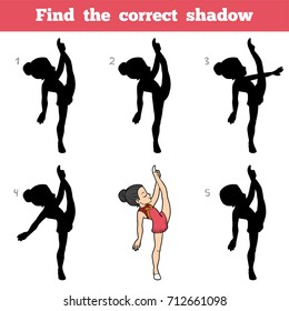 Find the correct shadow, education game for children, The gymnast girl