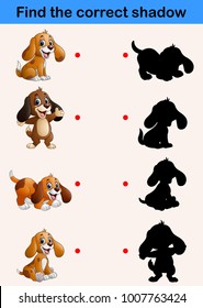 Find correct shadow. Funny little dog collections