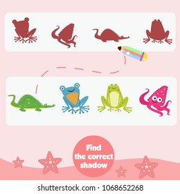 Find the correct shadow games for children series. Animal games for kid.